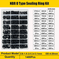 NBR O Ring Nitrile Rubber Black O-Ring Oil Wear Resistant Waterproof Sealing Gasket Faucet Pipe Car Plumbing Pneumatic ORing Kit