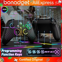 Kontroler Wi-Fi do Xbox One/Xbox One S/X/Series S/X PC, bezprzewodowy gamepad Bluetooth RGB z funkcją Turbo/programowaniem ruchów, joystick do gier.