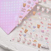 1PCS 5D Embossed Hello Kitty Nail Stickers Sanrio HelloKitty Nail Accessories Kitty Cat Fashion Design Cute Cat Nail Parts