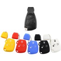 For Mercedes Benz C240 W210 W211 B C E ML S CLK CL Remote Car Key Fob Silicone Rubber Protect Skin Case Cover Holder Keychain