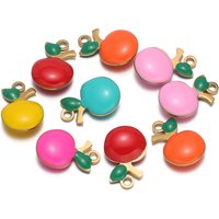 20Pcs Gold Stainless Steel Cute Apple Charms for DIY Jewelry Making Kids Bracelets Necklces Pendants Children Earrings Supplies