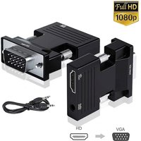 HDMI-compatible to VGA Adapter With 3.5mm Audio Cable For PC Laptops TV Box Projector HD 1080P VGA to HDMI-compatible Converter