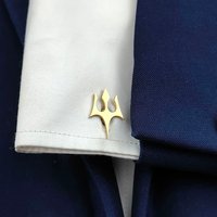 Trident 18k stainless steel men's cufflink, shirt cufflink jewelry, a small gift for your boyfriend