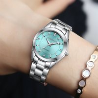 CHRONOS Elegante Damenuhr, luxuriöse Damenmode, Marken-Armbanduhr, Quarzwerk, Edelstahl, Geschenk für weibliche Freundin