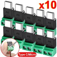 USB Type C Male To 2Pin Screw Terminal Charging Adapter 5V Type C 2Pin Solderless OTG Connector for Charging Mobile Devices