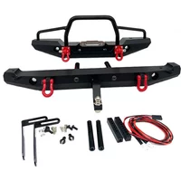 RC Metal Front Rear Bumper with Led Lights for 1/10 RC Crawler Axial SCX10 & SCX10 II 90046 90047 TRX4 Upgrade Parts