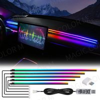 Vgetting Car Ambient Lights LED 140cm 120cm 110cm 90cm 75cm Acrylic RGB Symphony Atmosphere Lamp USB APP Control Remote Control