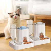 2-in-1 Automatic Pet Food Water Dispenser Large Capacity Gravity Feeder for Dogs Cats No Power Needed Auto Feeding Pet Supplies