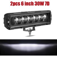 Slim 6" LED Light Bar 7D 30W LED Bar Off Road 4x4 Work Light Driving Fog Light White 6000K For Car Truck SUV ATV Tractor Trailer