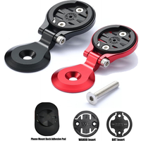 Adjustable Bike Stem Phone Mount Adapter, Aluminum Bracket Compatible with Garmin/Wahoo/BRT, with Adhesive Back Pad & Inserts
