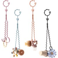 New 1PC Baby Pacifier Chain With 2 Clips Infant Bottle Chain Adjustable Silicone Pacifier Chain Teether Toy Stroller Accessories
