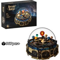 2026 STEM Motorized Rotating Solar System Building Blocks Set with Light and Music Box Educational Model Gift for Kids 967pcs