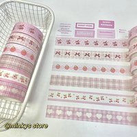 MINKYS Cherry Strawberry 6pcs/lot Decorative Tape Set Cute Creative Washi Tape School Stationeryerr