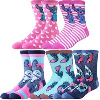 1/5Pairs Miniso Disney Men Women Hip Hop Novelty Socks Cartoon Anime Street Fashion Funny Casual Crew Socks Soft with Prints
