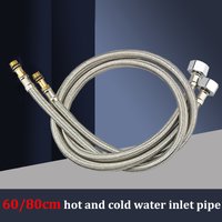 Stainless Steel Braided Water Inlet Hose High Pressure Explosion-proof Cold & Hot Water Pipe for Toilet Faucet