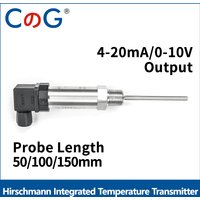 CG Hirschmann Integrated PT100 Temperature Transmitter Insertion Type Thermal Resistance Temperature Sensor 4-20mA/0-10V Output