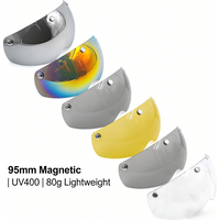 Bicycle Helmet Visor 95mm Magnetic Cycling Glasses Lens Polycarbonate Anti UV Lightweight for Road MTB Aero Helmet