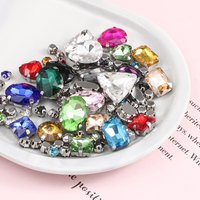Sew on rhinestones,130 pcs sew on glass rhinestones white background, Back Prong Setting Sewing Claw Rhinestone Mixed Shapes