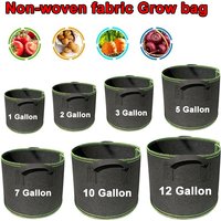 1-5Pcs Vegetable/Flower/Plant Grow Bags 1/2/3/5/7/10/12Gallons Thickened Non-Woven Grow Bags Aeration Fabric Pots with Handles