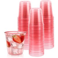 50/100PCS Disposable Transparent Plastic Cups Household Drinking Cups Fruit Juice Coffee Cocktail Cup Birthday Wedding Party