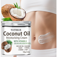 YUITIKUE 100g Coconut Oil Moisturizing Cream Repair Dry Rough Skin with Vitamin E for Sensitive Body Skin