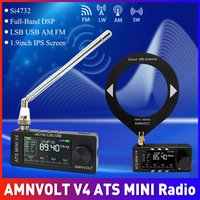 V4 AMNVOLT ATS Mini SI4732 All Band Receiver Supports AM/FM/SSB/LSB/USB Built-in Hi-Z Headphone Amplifier Designed for HAM