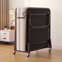 Foldable Daybed Lockable Wheels Single Daybed Bed Furniture Carry Handle Quilted Cover