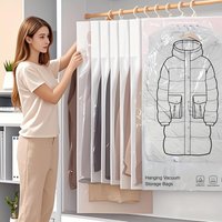 Hanging Vacuum Storage Bags Space Saver Bags, Vacuum Sealer Bags for Clothing, Suits and Jackets, Closet Organizers and Storage