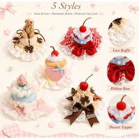 Cute Strawberry Cake Birthday Hat Headpiece Hairclip Female High End Girl Heart Photo Lolita Hair Accessories