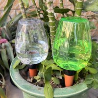 Plant Watering Globes 350ml Self Watering System Rose Shape Slow Release Automatic Irrigation Spike Vacation Plant Feeder