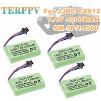 For JJRC C8812 Tank Battery 7.4V 1200mAh 14500 SM3P Li-ion Battery For RC Car Electric Toys Water Bullet Robots 7.4v 2s Battery
