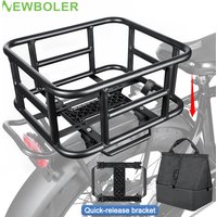 NEWBOLER E-Bike Cargo Rack Bag Iron Quick Release Bike Basket Rear Rack Bike Baskets for Outdoor Travel Shopping MTB Road Bike