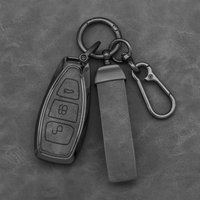 Alloy Car Key Holder for Ford Fiesta Kuga Mondeo Focus ST Line Ecosport Puma Edge Escape Metallic Car Keychain Accessories