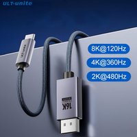 16K Type-C to DP 2.1 Cable, Scratch & Tear Resistant for Home Office,Pet-Friendly Design,80Gbps 8K@120Hz G-Sync FreeSync Cable