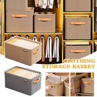 Portable Large Capacity Foldable Storage Basket with Thick Steel Frame Fabric Storage Bag for Clothing Pants Household Dorm Use