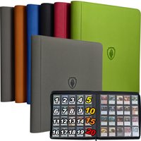 1280+ Karten 20-Taschen-Kartenordner Sammelkartenalbum - Seiten Kompatibel für Spielkarten, Sportkarten und Andere Karten
