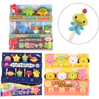 6/8Pcs Kids Fruit Picks Needle Stick Toothpicks Mini Creative Fruit Cake Dessert Food Forks Lunch Box Decor Bento Accessories
