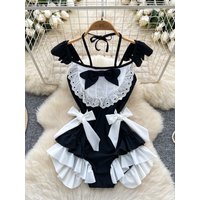 Sexy Trendy Girl Halter Miniature Sleeve Color Collision Knot Waist in Body Suit Women Summer Pure Desire Slim Fit ...