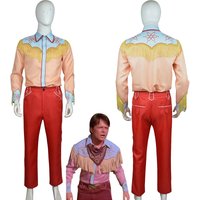 Movie Back To Future Marty Cosplay Costume Carnival Party Stage Outfits Vintage Shirt Pants Uniform For Men Easter Halloween