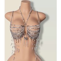 Nightclub Party Multi-Layered Heavy Beaded Body Chain For Women, Internet Celebrity Necklace Underwear Accessories