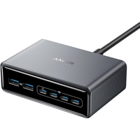 Anker Prime Charger, 250W GaN Prime USB C Charging Station, Ultra-Fast 6-Port, 2.26" LCD Display and Smart Control Dial