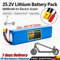 25,2 V 7S2P 8000 mAh 18650 wiederaufladbarer Lithium-Ionen-Ersatzakku, zuverlässige, stabile Spannungsausgabe mit verlängerter Lebensdauer, Komponenten, geeignet für 29,4 V Elektroroller, praktisches