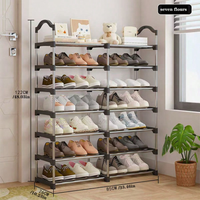 Double-row shoe cabinet - multi-level home storage, sturdy and versatile shoe rack at the entrance