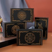 Black Wooden Tarot Card Storage Box Push-Pull Table Game And Chess Accessory