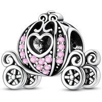 925 Sterling Silver Charms Bead CZ Zircon Shining Pumpkin Car Dangle Fit Original Bracelet DIY Women Jewelry Gift