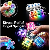 Transparent Button Fidget Keyboard Pop It,Spinning Top Style Stress Relief Toy,Adult Stress Relief Hand Game, Novelty Party Gift