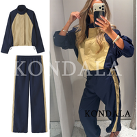 Ensemble pantalon et veste contrastants KONDALA pour femme – Collection automne 2026 – Style décontracté et sportif