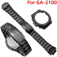 GA2100 Mod Kit For Casio G-SHOCK GA-2100 GA 2110 GA B2100 Stainless Steel bezel strap Replace metal case watch band accessories