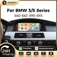 AINAVI 9,3-calowy dotykowy ekran samochodowy z systemem Linux, odtwarzacz multimedialny do BMW serii 3/5 E90 E91 E92 E93 E60 E61 E62 E63 z systemem CCC CIC, Carplay, Android Auto, Bluetooth, nawigacja