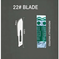 20/100Pcs Size22 Sterile Carbon Steel Surgical Scalpel Blades For Eyebrow Trim,Dental Use,Dissection,Lab Experiment,Animal Groom